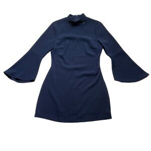 Ever New Australia Navy Blue Bell Sleeve Mini Dress Size US 6